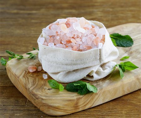 salt crystal - Luxury brand pink salt in a linen bag Stock Photo - Budget Royalty-Free & Subscription, Code: 400-07056205