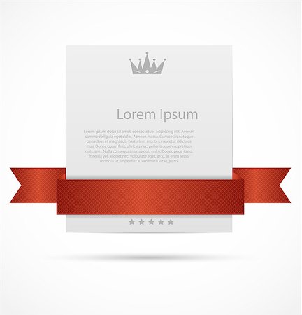 White card with  ribbon vector illustration Stock Photo - Budget Royalty-Free & Subscription, Code: 400-07056373