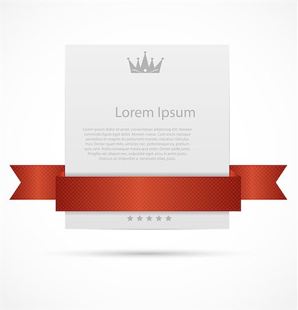 White card with  ribbon vector illustration Foto de stock - Super Valor sin royalties y Suscripción, Código: 400-07056373