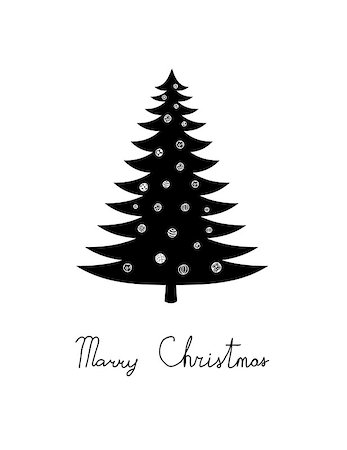 Marry Christmas greeting card, vector graphic Stock Photo - Budget Royalty-Free & Subscription, Code: 400-07056539