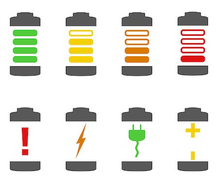 simsearch:400-08672815,k - Battery icons, vector eps10 illustration Foto de stock - Royalty-Free Super Valor e Assinatura, Número: 400-07056578