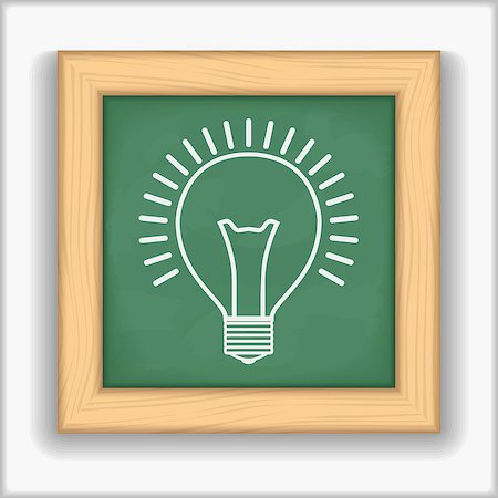 simsearch:400-08043578,k - Blackboard with icon of a bulb, vector eps10 illustration Stock Photo - Budget Royalty-Free & Subscription, Code: 400-07056570