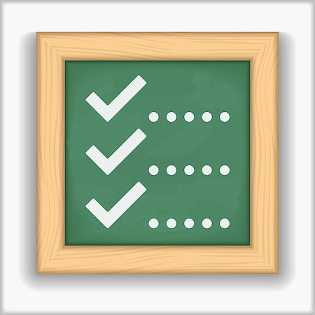 Blackboard with icon of a checklist, vector eps10 illustration Stock Photo - Budget Royalty-Free & Subscription, Code: 400-07056571