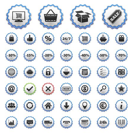 simsearch:400-08696973,k - Set of shopping icons, vector eps10 illustration Fotografie stock - Microstock e Abbonamento, Codice: 400-07056602