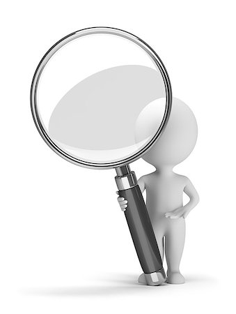 simsearch:400-08374698,k - 3d small people with a magnifying glass. 3d image. Isolated white background. Stock Photo - Budget Royalty-Free & Subscription, Code: 400-07056755