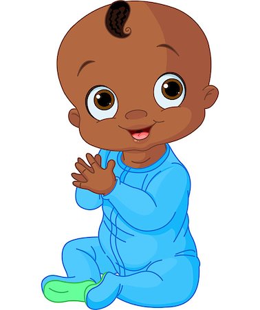 Illustration of Cute baby boy clapping hands Foto de stock - Super Valor sin royalties y Suscripción, Código: 400-07056818