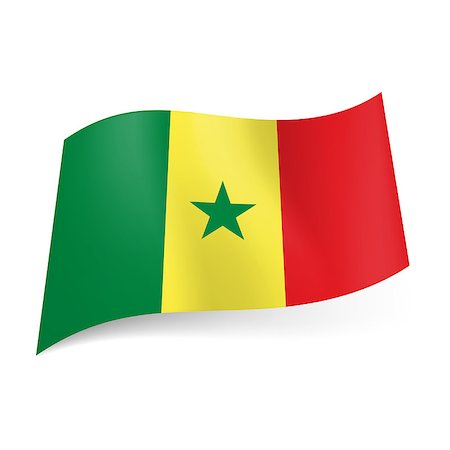 senegal people - National flag of Senegal: green, yellow and red vertical stripes with green star on central band. Stock Photo - Budget Royalty-Free & Subscription, Code: 400-07056961