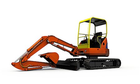 simsearch:400-08375272,k - excavator isolated on white background Stockbilder - Microstock & Abonnement, Bildnummer: 400-07050137