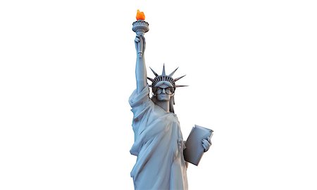 famous statues in usa - liberty statue with black glasses Stock Photo - Budget Royalty-Free & Subscription, Code: 400-07050148