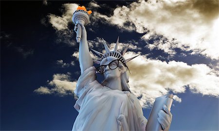 simsearch:400-06129343,k - liberty statue with black glasses Photographie de stock - Aubaine LD & Abonnement, Code: 400-07050157