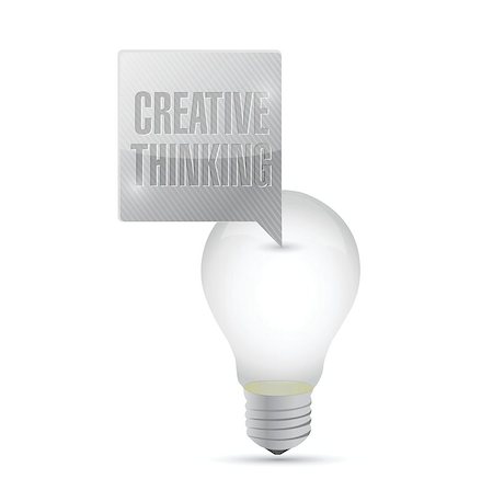 draw light bulb - lightbulb creative thinking message illustration design bubble graphic Stock Photo - Budget Royalty-Free & Subscription, Code: 400-07050370