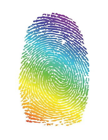 rainbow pride thumbprint. fingerprint illustration design over white Foto de stock - Super Valor sin royalties y Suscripción, Código: 400-07050388