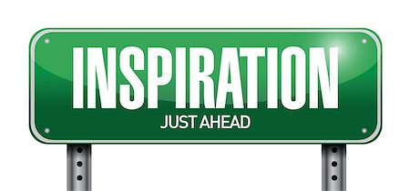 inspiration road sign illustration design over white Stock Photo - Budget Royalty-Free & Subscription, Code: 400-07050391