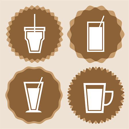 simsearch:693-06020271,k - Set of coffee cup icon badges, stock vector Photographie de stock - Aubaine LD & Abonnement, Code: 400-07050502