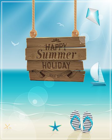 summer holiday frame - Beautiful seaside view poster. Stock Photo - Budget Royalty-Free & Subscription, Code: 400-07050511