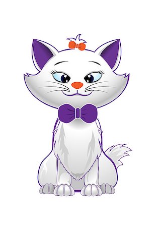 simsearch:400-08400816,k - vector cute kitty character on white background Stock Photo - Budget Royalty-Free & Subscription, Code: 400-07050558