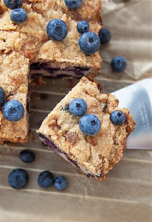 simsearch:400-06365777,k - Piece of homemade blueberry cake, top view Stock Photo - Budget Royalty-Free & Subscription, Code: 400-07050771