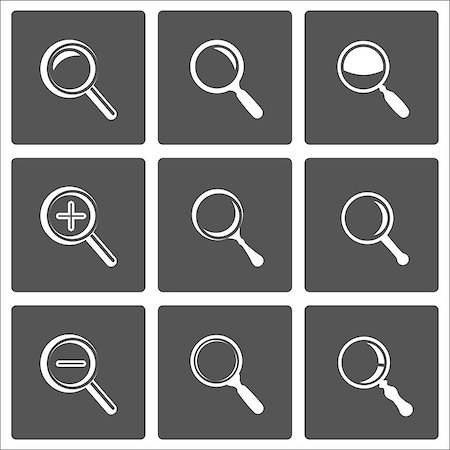 simsearch:400-04379190,k - Zoom and magnifier signs. Vector illustration Stock Photo - Budget Royalty-Free & Subscription, Code: 400-07050889