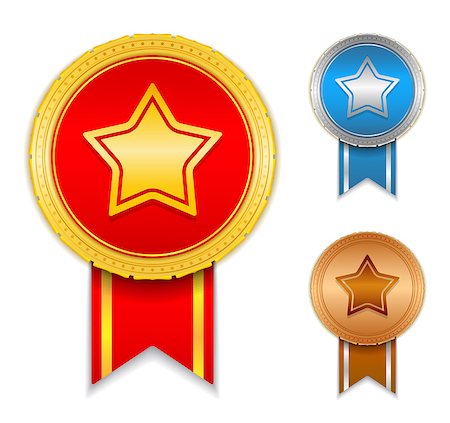 simsearch:400-07052920,k - Medals with a star, vector eps10 illustration Foto de stock - Super Valor sin royalties y Suscripción, Código: 400-07051048