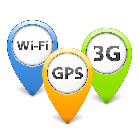 simsearch:400-07425839,k - Wi-Fi, 3G and GPS icons, vector eps10 illustration Foto de stock - Royalty-Free Super Valor e Assinatura, Número: 400-07051058