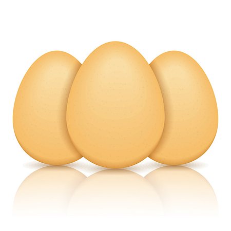 simsearch:400-04992703,k - Three brown eggs on white background, vector eps10 illustration Stock Photo - Budget Royalty-Free & Subscription, Code: 400-07051051