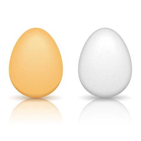 simsearch:400-08338441,k - Brown and white eggs with reflection on white background, vector eps10 illustration Stockbilder - Microstock & Abonnement, Bildnummer: 400-07051071