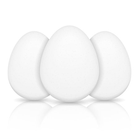 simsearch:400-04992703,k - Three white eggs on white background, vector eps10 illustration Stock Photo - Budget Royalty-Free & Subscription, Code: 400-07051072