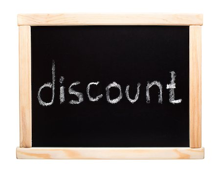 reduced sign in a shop - Word discount writtent with white chalk on blackboard Stock Photo - Budget Royalty-Free & Subscription, Code: 400-07052245