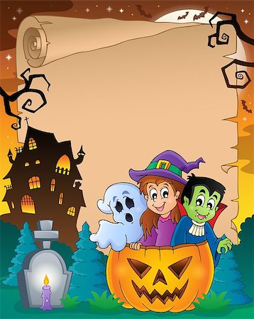 simsearch:400-09098399,k - Halloween parchment 5 - eps10 vector illustration. Stock Photo - Budget Royalty-Free & Subscription, Code: 400-07052399