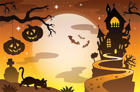 simsearch:400-07774937,k - Halloween topic background 4 - eps10 vector illustration. Stock Photo - Budget Royalty-Free & Subscription, Code: 400-07052404