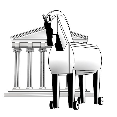 trojan horse and acropolis Stock Photo - Budget Royalty-Free & Subscription, Code: 400-07052429