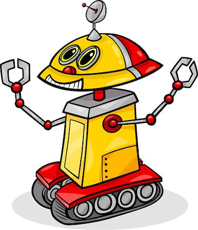 simsearch:400-07049294,k - Cartoon Illustration of Funny Robot or Droid Photographie de stock - Aubaine LD & Abonnement, Code: 400-07052442