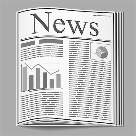 simsearch:400-06171289,k - Newspaper with an abstract text and graphs on the front page, vector eps10 illustration Stockbilder - Microstock & Abonnement, Bildnummer: 400-07052963