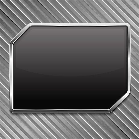 simsearch:400-05749892,k - Black frame on a striped metallic background, vector eps10 illustration Stock Photo - Budget Royalty-Free & Subscription, Code: 400-07052973