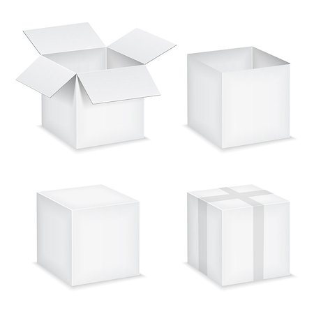 Open and closed white paper boxes on white backround, vector eps10 illustration Stock Photo - Budget Royalty-Free & Subscription, Code: 400-07052982