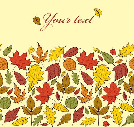 Vector illustration of seamless pattern with autumn leaves Stock Photo - Budget Royalty-Free & Subscription, Code: 400-07053056