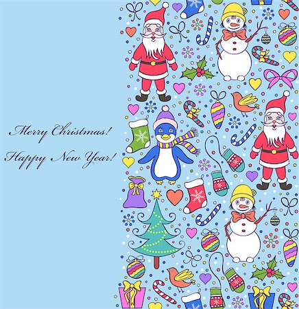 simsearch:400-07215586,k - Vector illustration of  colorful seamless christmas pattern Stock Photo - Budget Royalty-Free & Subscription, Code: 400-07053052