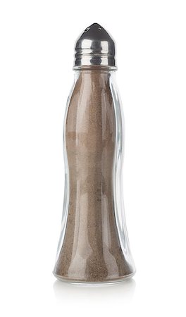 simsearch:400-08154994,k - Glass pepper-shaker isolated on a white background Stock Photo - Budget Royalty-Free & Subscription, Code: 400-07053167