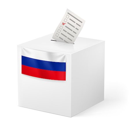 russia vector - Election in Russian Federation: ballot box with voicing paper isolated on white background. Stock Photo - Budget Royalty-Free & Subscription, Code: 400-07053226