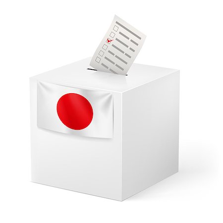 simsearch:400-06523211,k - Election in Japan: ballot box with voicing paper isolated on white background. Stock Photo - Budget Royalty-Free & Subscription, Code: 400-07053233