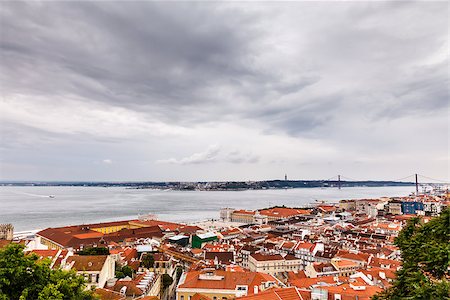 simsearch:400-06205783,k - Aerial View on Lisbon and 25 Abril Bridge, Portugal Stock Photo - Budget Royalty-Free & Subscription, Code: 400-07053262