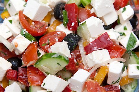 simsearch:400-04304448,k - Greek salad with fresh vegetables and cheese Photographie de stock - Aubaine LD & Abonnement, Code: 400-07053356