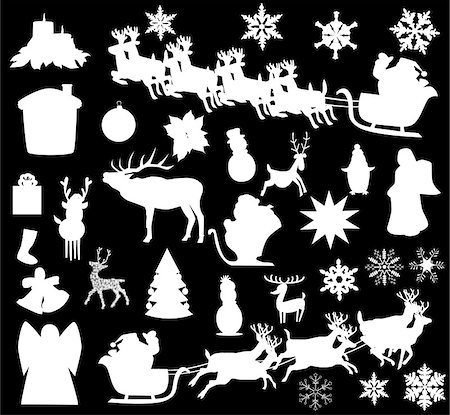 snowman snow angels - vector christmas elements Stock Photo - Budget Royalty-Free & Subscription, Code: 400-07053433