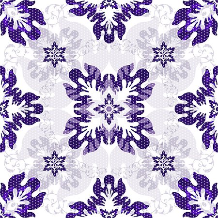simsearch:400-07061067,k - White seamless pattern with rviolet translucent flowers and polka dots (vector eps10) Foto de stock - Super Valor sin royalties y Suscripción, Código: 400-07053454