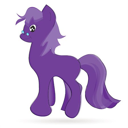 simsearch:400-04355915,k - Illustration of walking cute violet pony Fotografie stock - Microstock e Abbonamento, Codice: 400-07053457
