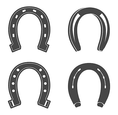 decoration footwear - Set of Horseshoe icons isolated on white background. Vector illustration Stock Photo - Budget Royalty-Free & Subscription, Code: 400-07053831