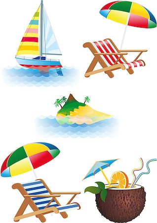 simsearch:400-08337834,k - Summer recreations and travel objects vector set Foto de stock - Royalty-Free Super Valor e Assinatura, Número: 400-07053832