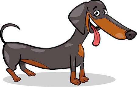 simsearch:400-07832657,k - Cartoon Illustration of Cute Purebred Dachshund Dog Foto de stock - Royalty-Free Super Valor e Assinatura, Número: 400-07053896