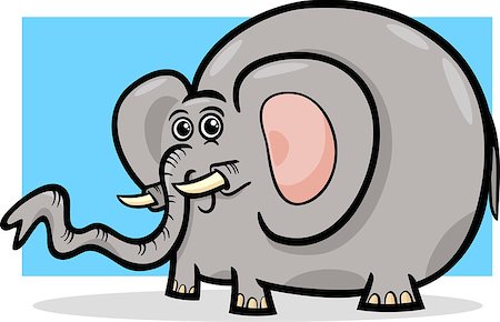 simsearch:400-06208186,k - Cartoon Illustration of Cute Elephant Wild Animal Photographie de stock - Aubaine LD & Abonnement, Code: 400-07053909