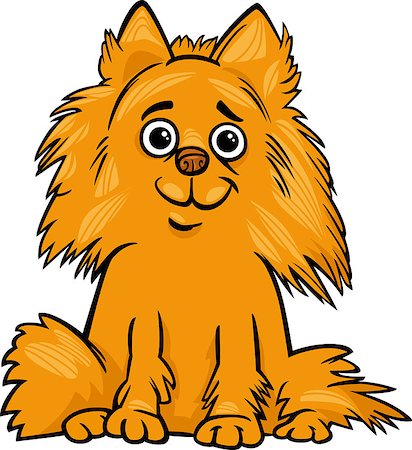 simsearch:400-07658326,k - Cartoon Illustration of Cute Shaggy Purebred Pomeranian Dog Stock Photo - Budget Royalty-Free & Subscription, Code: 400-07053931